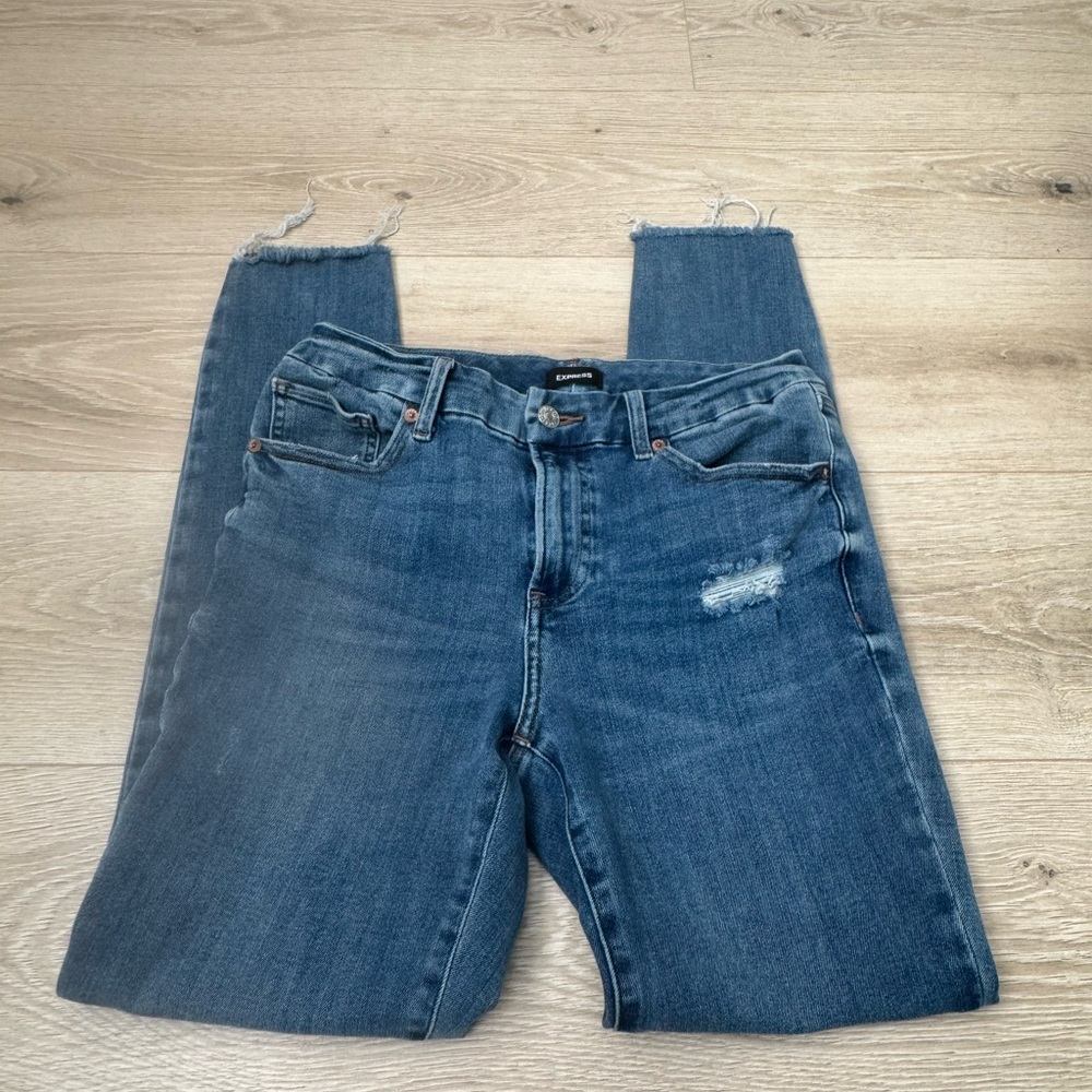 Express Blue Straight Leg Jeans